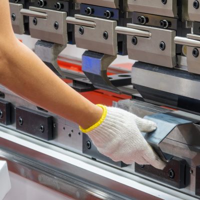 Close-up of industrial machine in operation